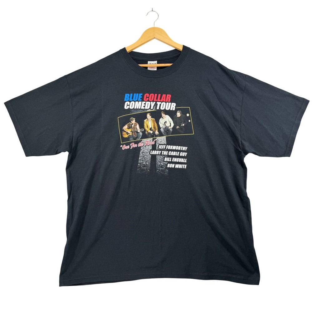 Vintage Y2K Blue Collar Comedy Tour T-Shirt Mens 2XL Black 2006 Larry The Cable